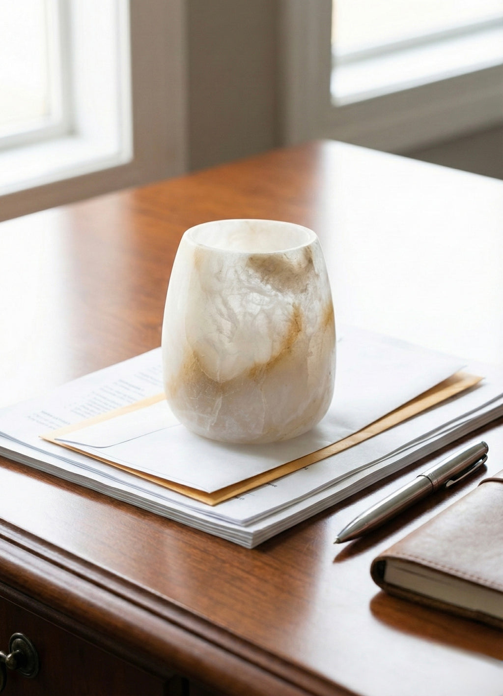 Alabaster Barrel Luminary