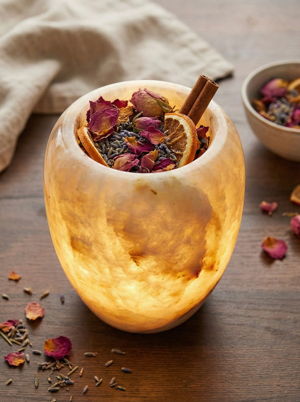 Round Apple Amber Luminary