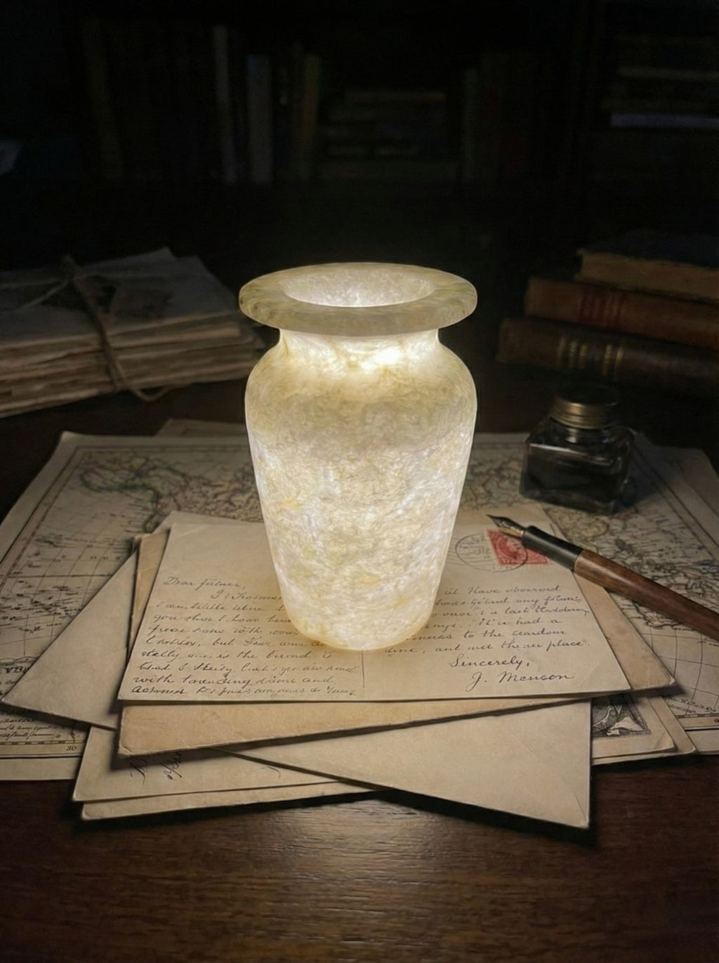Classic Alabaster Vase Luminary