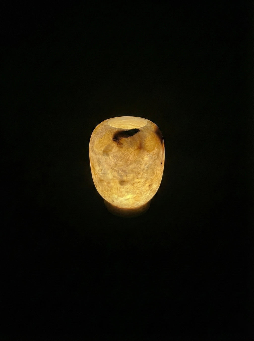 Round Apple Amber Luminary