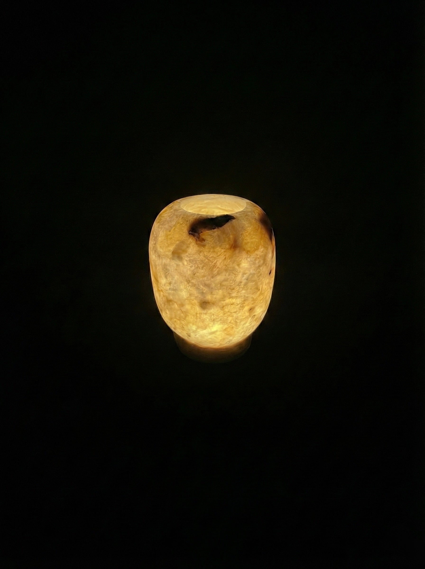 Round Apple Amber Luminary