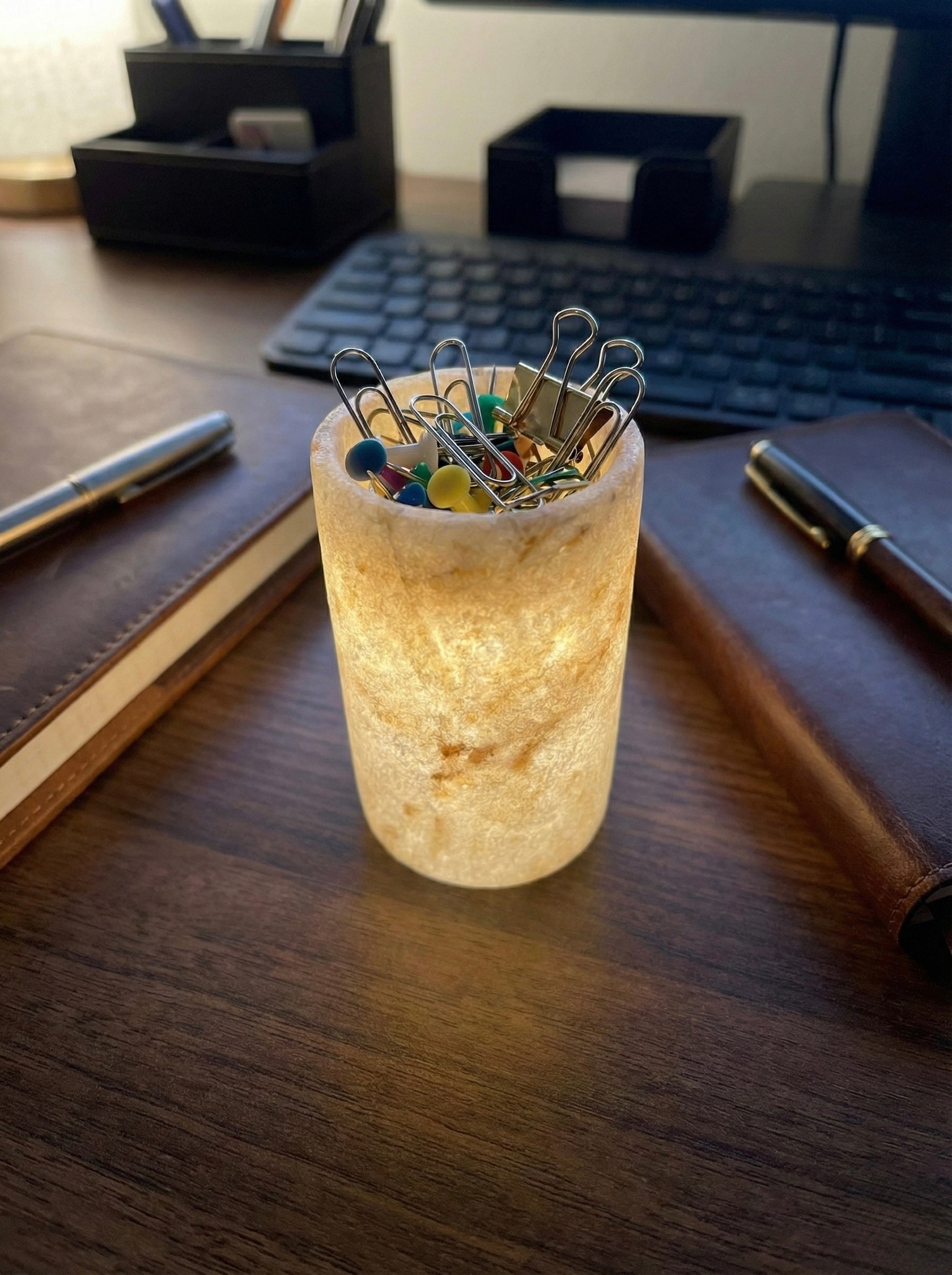 Soft Glow Alabaster Cylinder