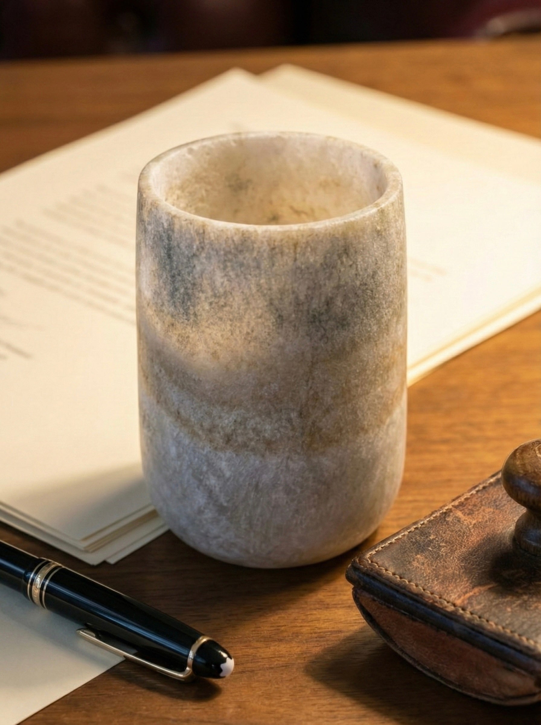 Tall Cylindrical Alabaster Light