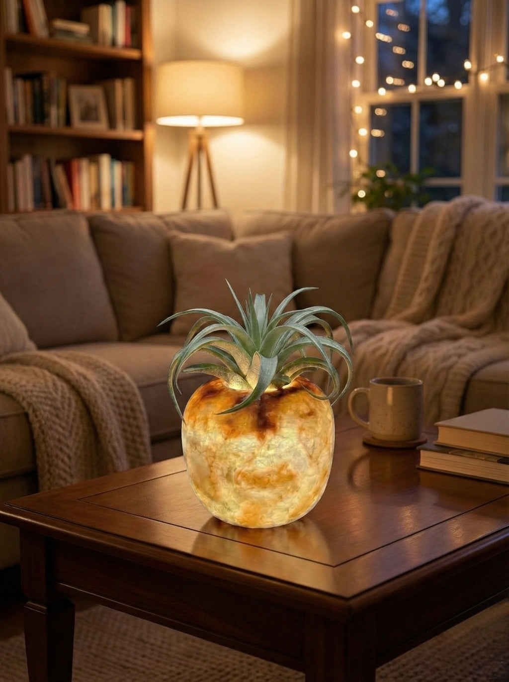 Round Apple Alabaster Light