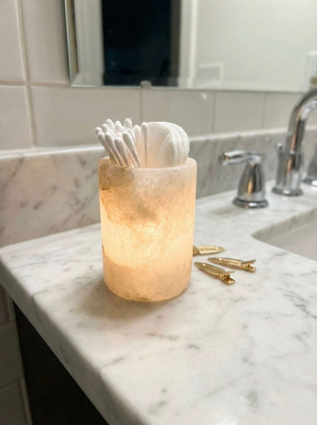 Soft Glow Alabaster Cylinder