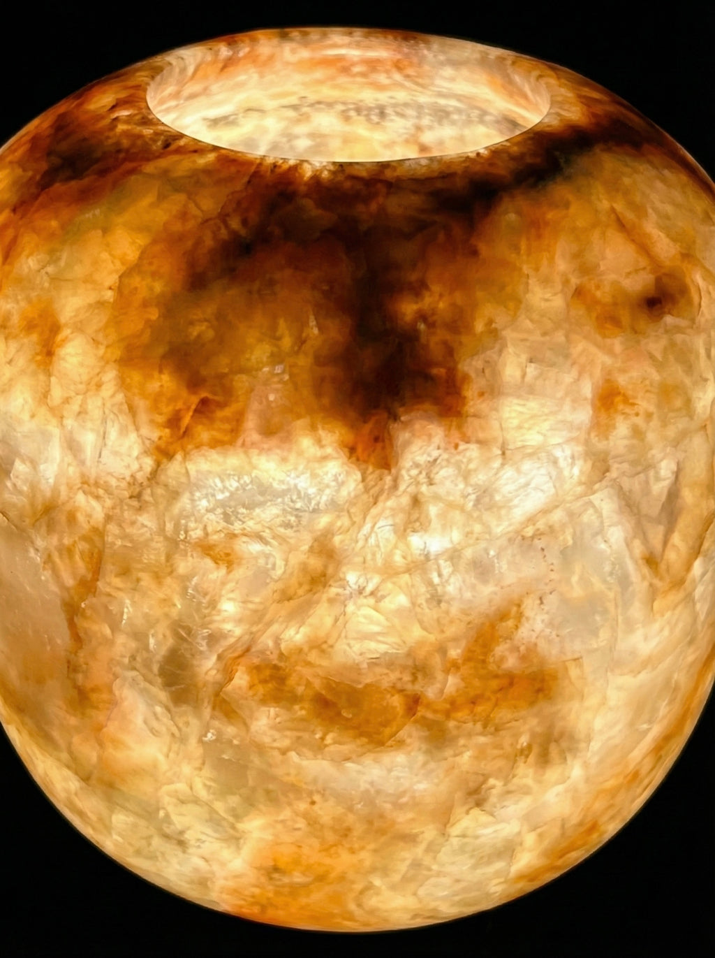 Round Apple Alabaster Light