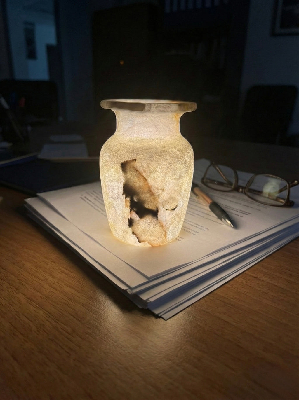 Alabaster Decorative Jar