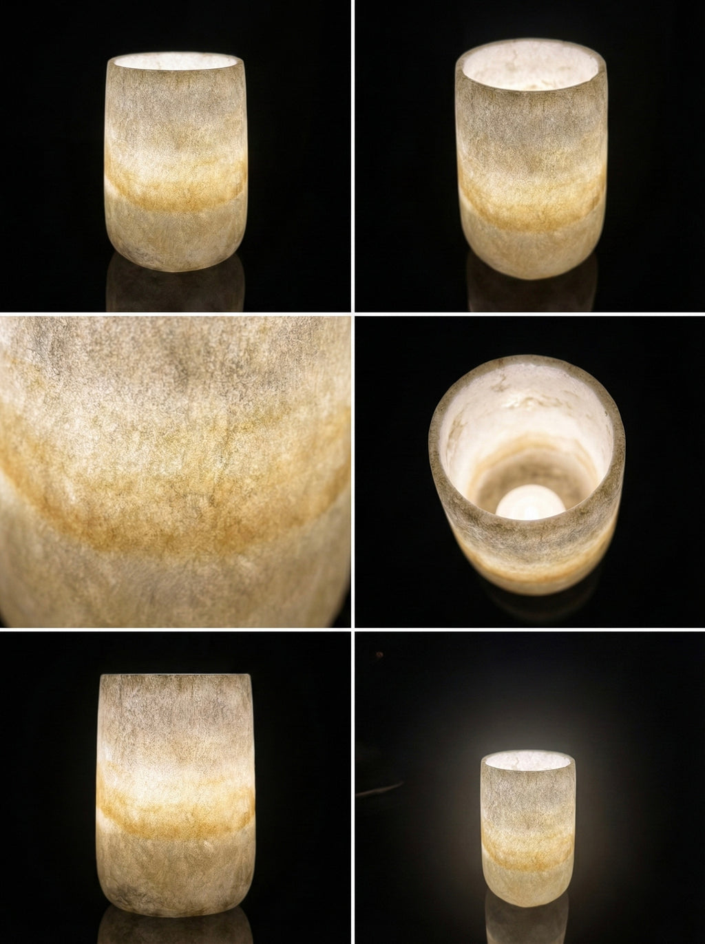 Tall Cylindrical Alabaster Light