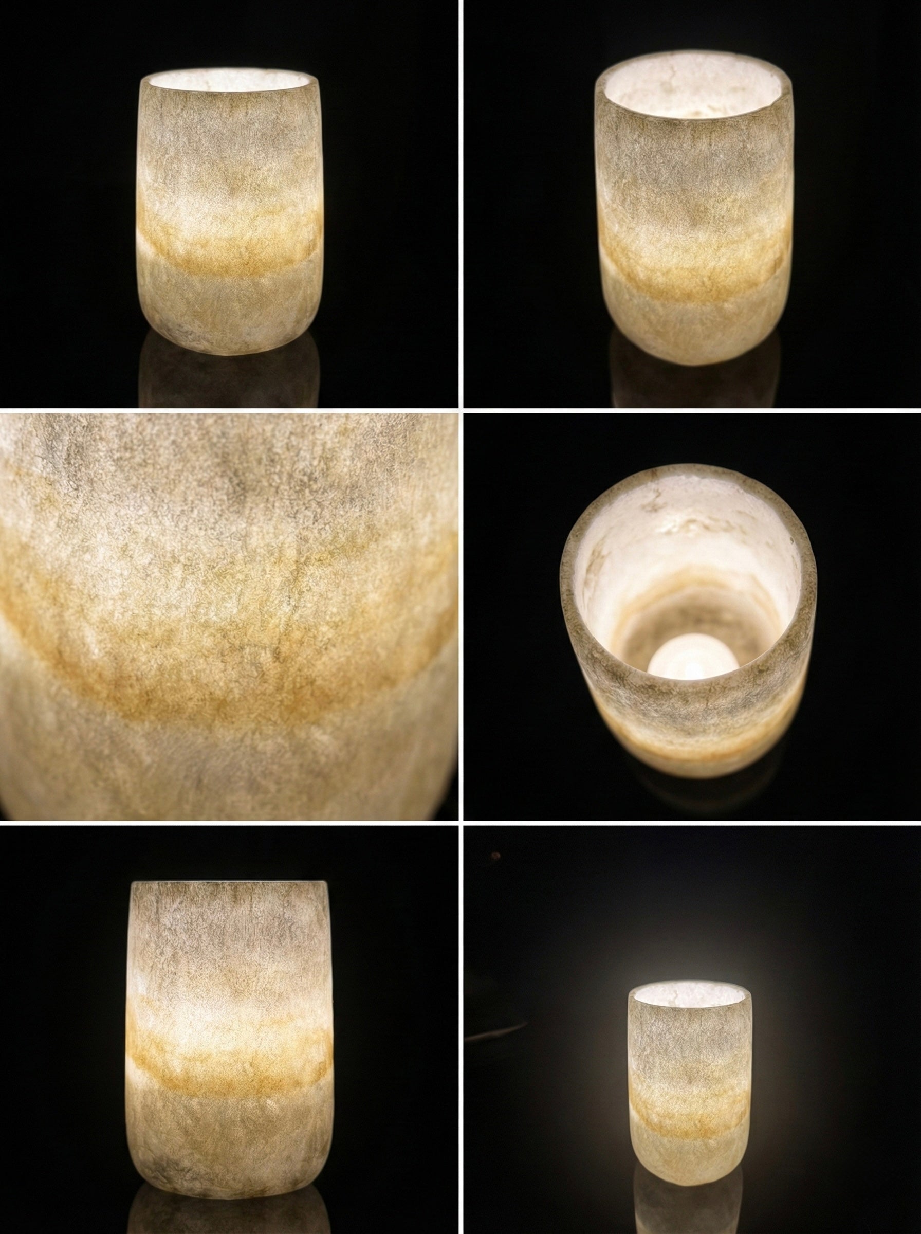 Tall Cylindrical Alabaster Light