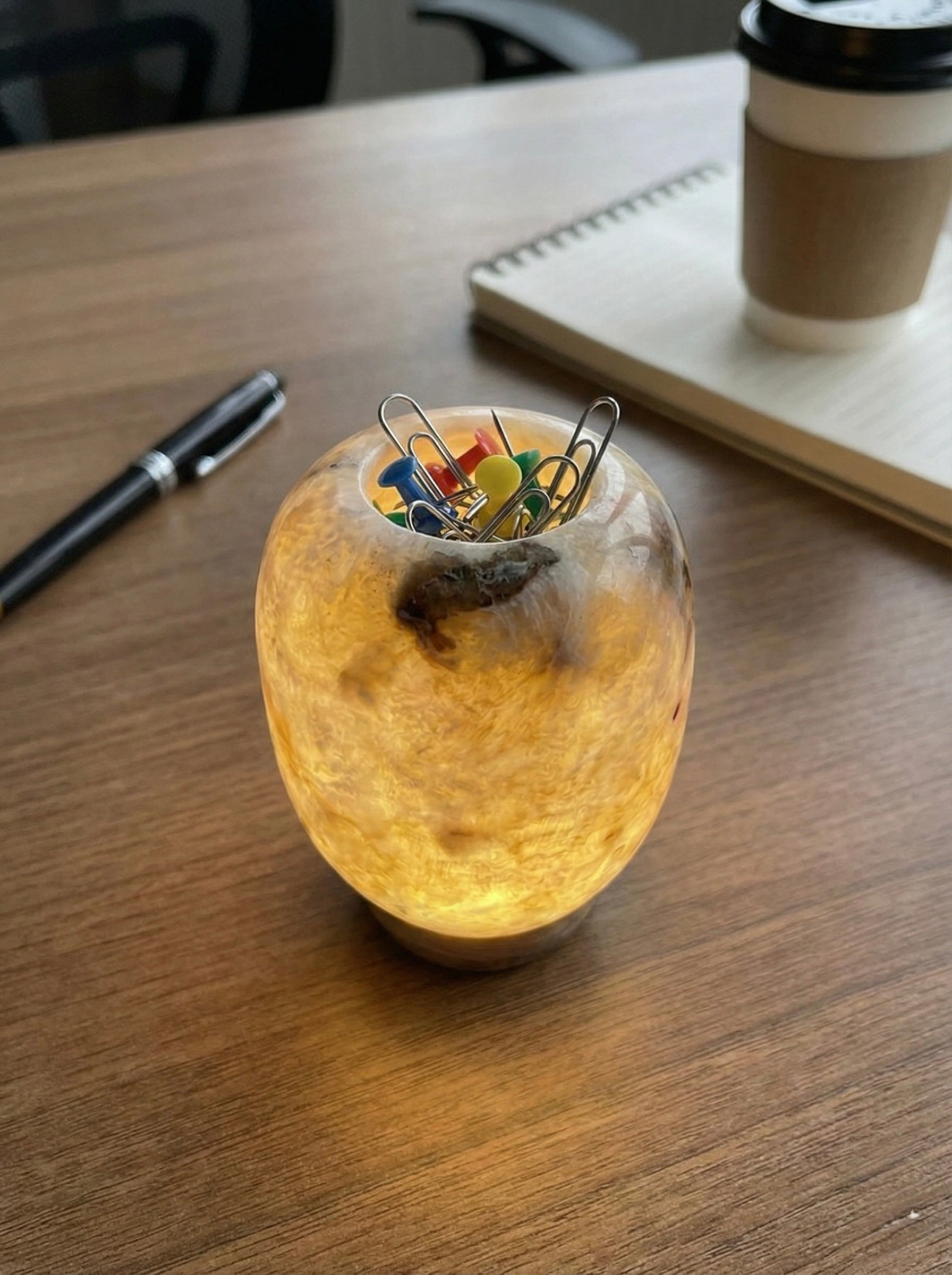 Round Apple Amber Luminary