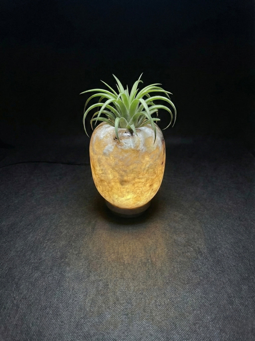 Round Apple Amber Luminary