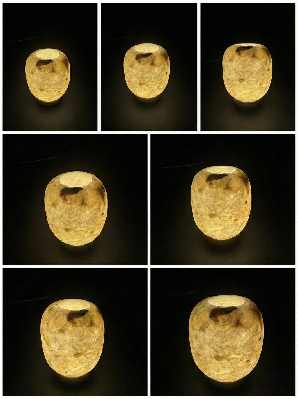 Round Apple Amber Luminary