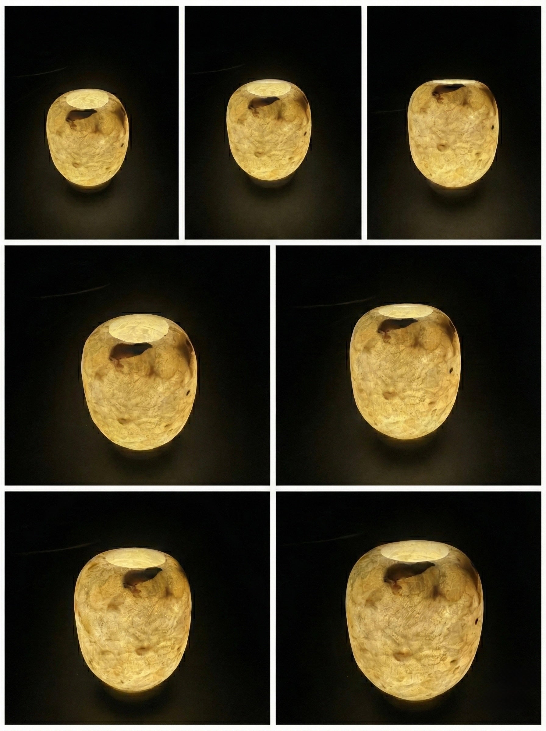 Round Apple Amber Luminary